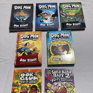 Dog Man Hardcover Books – Lot of 5 with Bonus